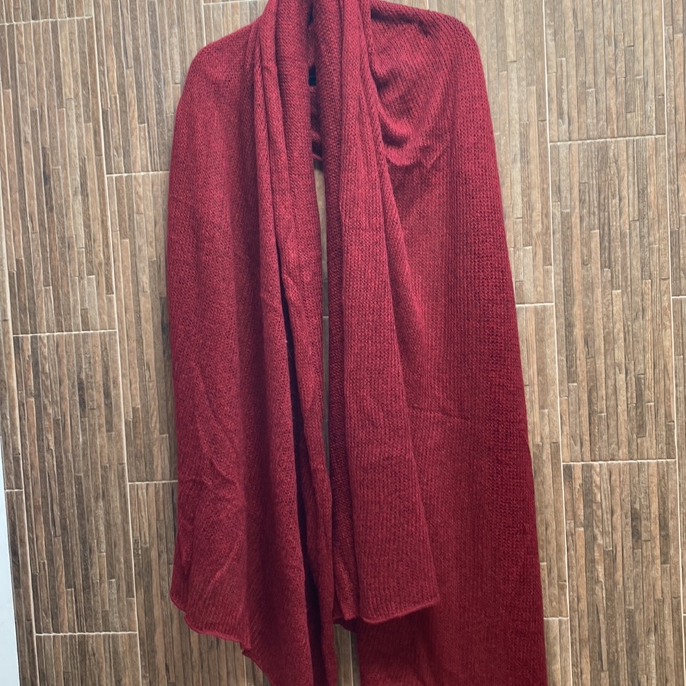 Oversized burgundy knit scarf/shawl